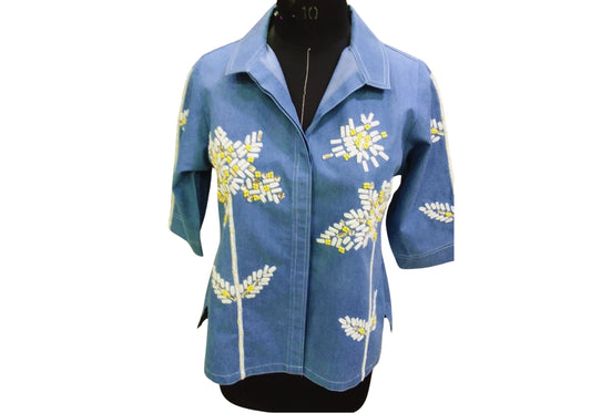 Floral Threadwork Embroidered Shirt