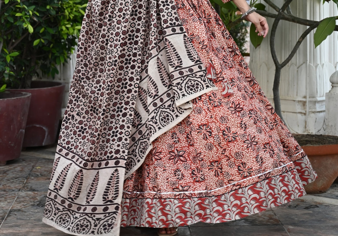 Blooming Garden Pastel Printed Cotton Lehenga Choli