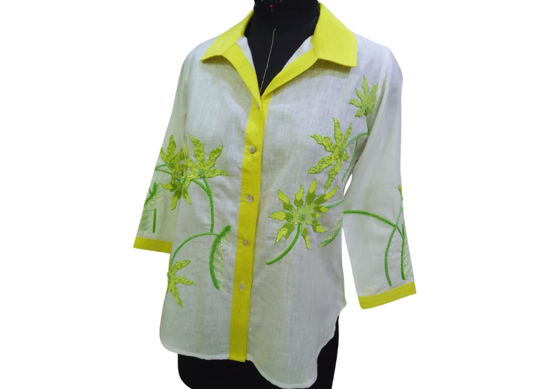 Classic Hand-Embroidered Cotton Shirt