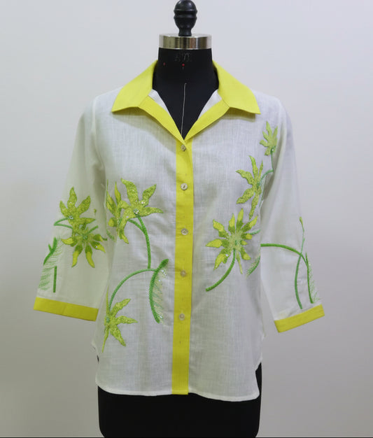 Classic Hand-Embroidered Cotton Shirt