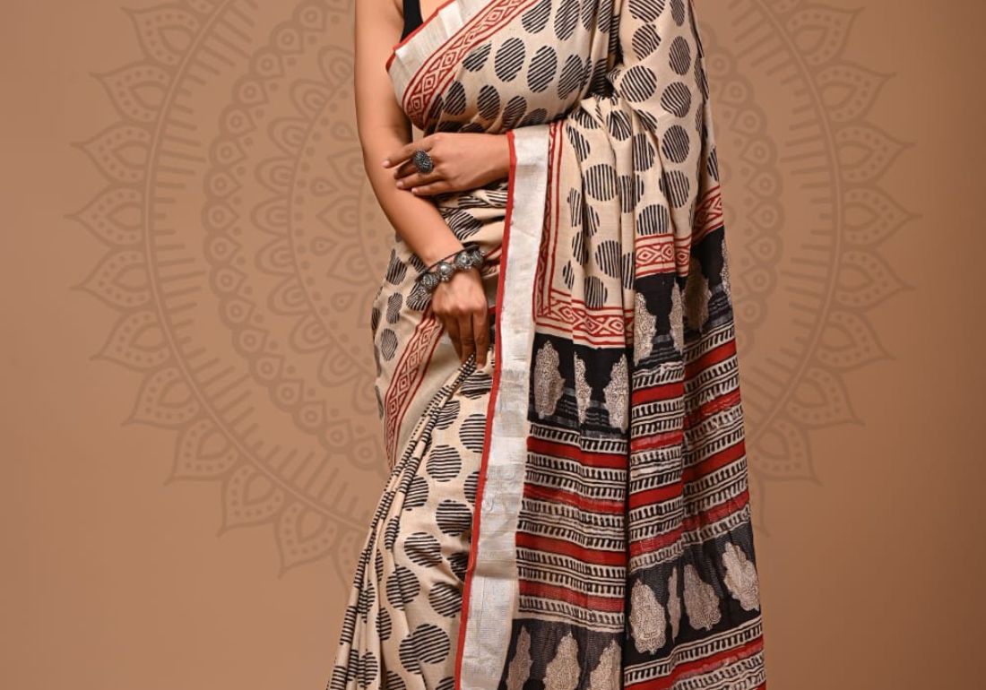 Kashmira Tussar Silk Saree