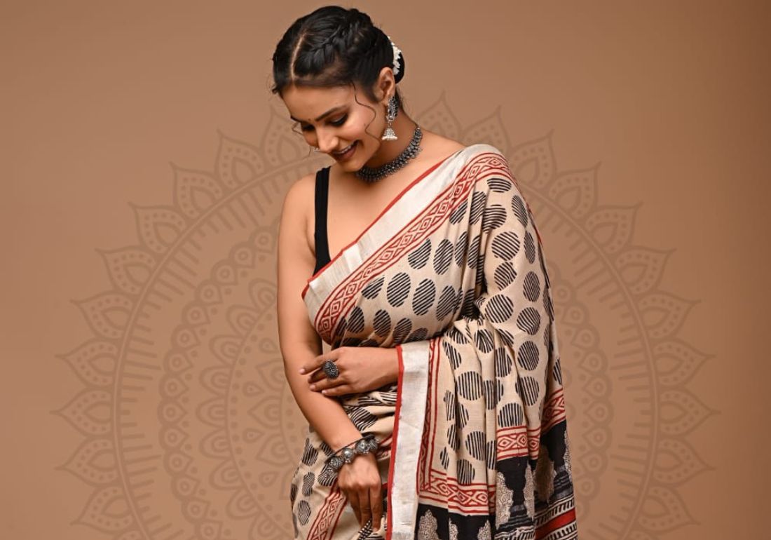 Kashmira Tussar Silk Saree