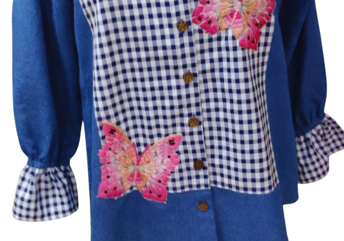 Abstract Patchwork Oversized Shirt – Artistic & Trendy