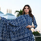 Indigo Whispers Ajrakh Printed Cotton Lehenga Choli
