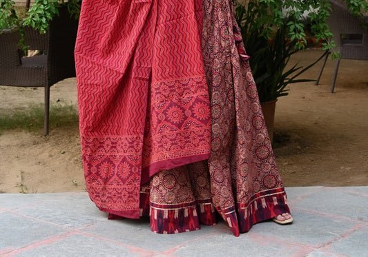 Vibrant Mosaic Geometric Print Cotton Lehenga Choli