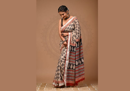 Kashmira Tussar Silk Saree